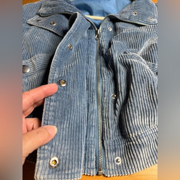 GUC Kancan- Reid Blue Corduroy Cropped Bomber Jacket. Size S - Picture 8 of 12